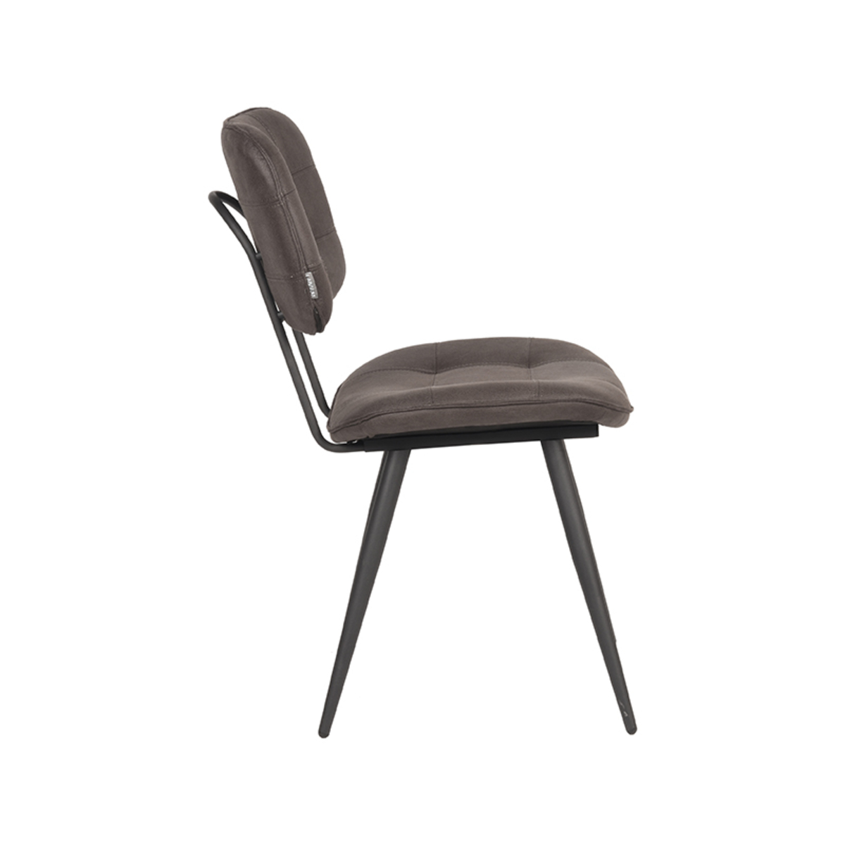 LABEL51 Eetkamerstoel Gus - Antraciet - Microfiber - Black Frame