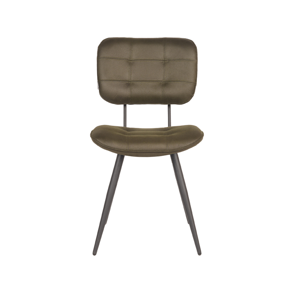 LABEL51 Eetkamerstoel Gus - Army green - Microfiber - Black Frame
