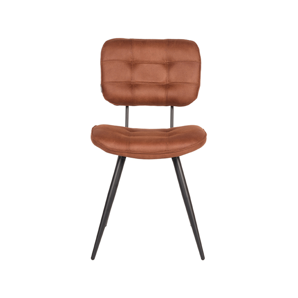 LABEL51 Eetkamerstoel Gus - Cognac - Microfiber - Black Frame