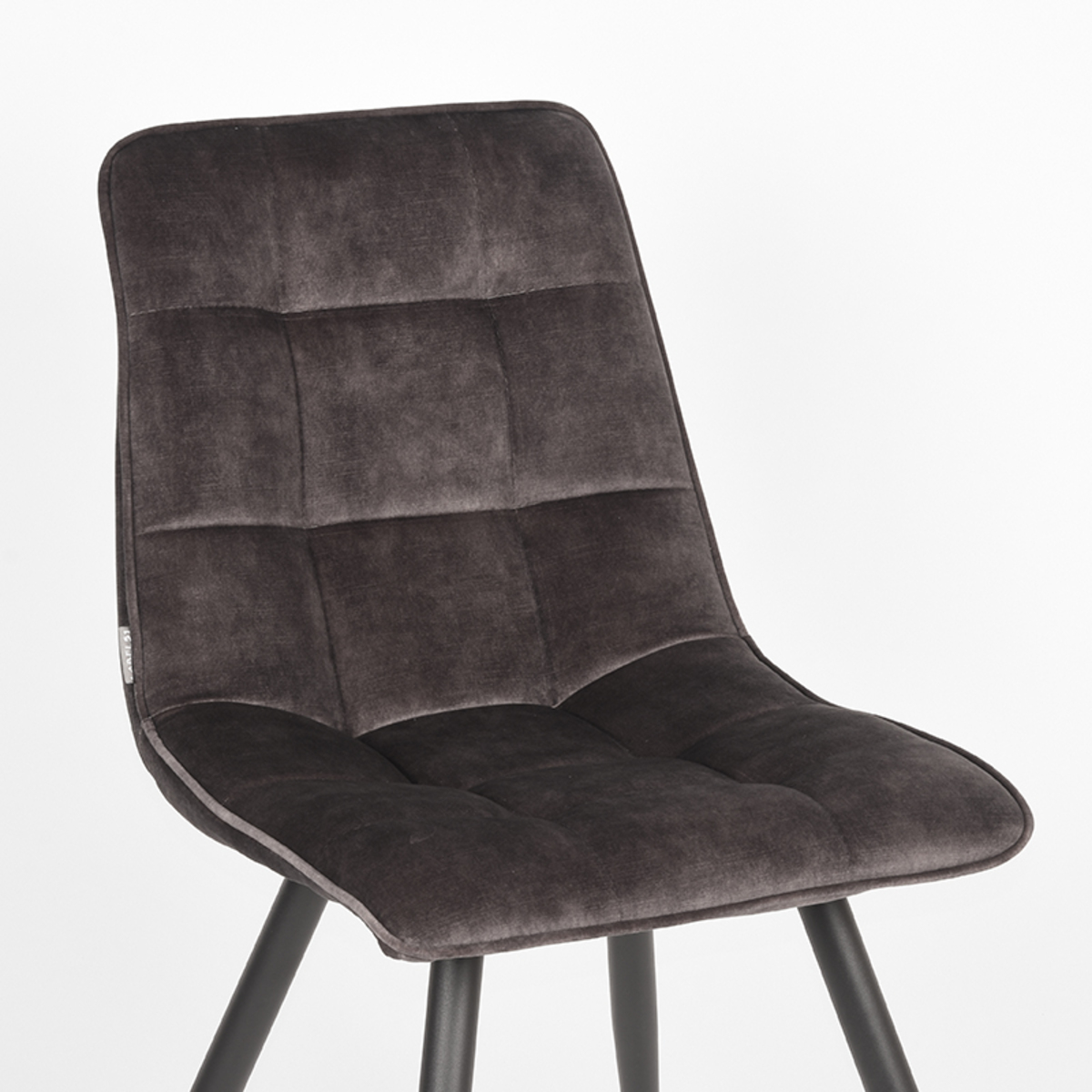 LABEL51 Eetkamerstoel Jelt - Antraciet - Velours - Black Frame