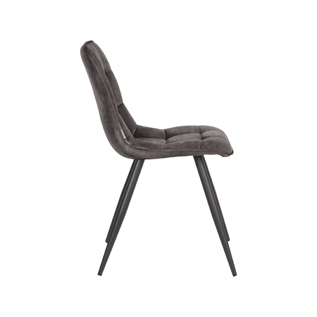 LABEL51 Eetkamerstoel Jelt - Antraciet - Velours - Black Frame