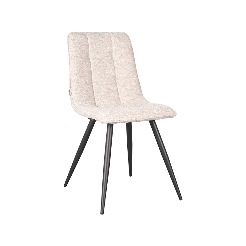 LABEL51 Eetkamerstoel Jelt - Naturel - Boucle - Black Frame