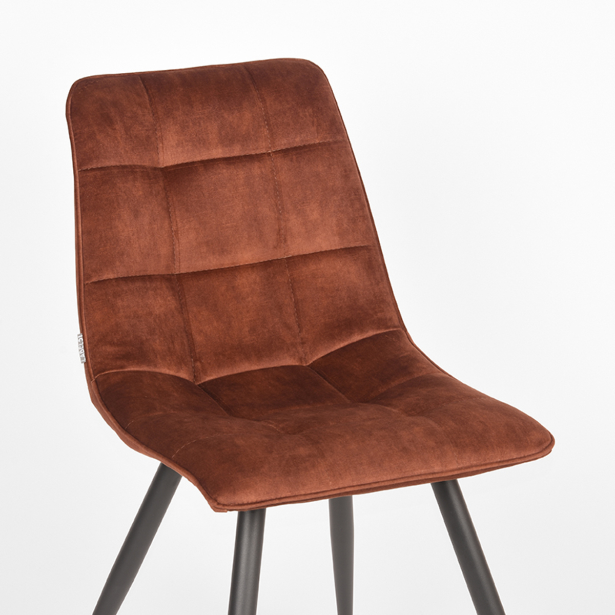 LABEL51 Eetkamerstoel Jelt - Rust - Velours - Black Frame