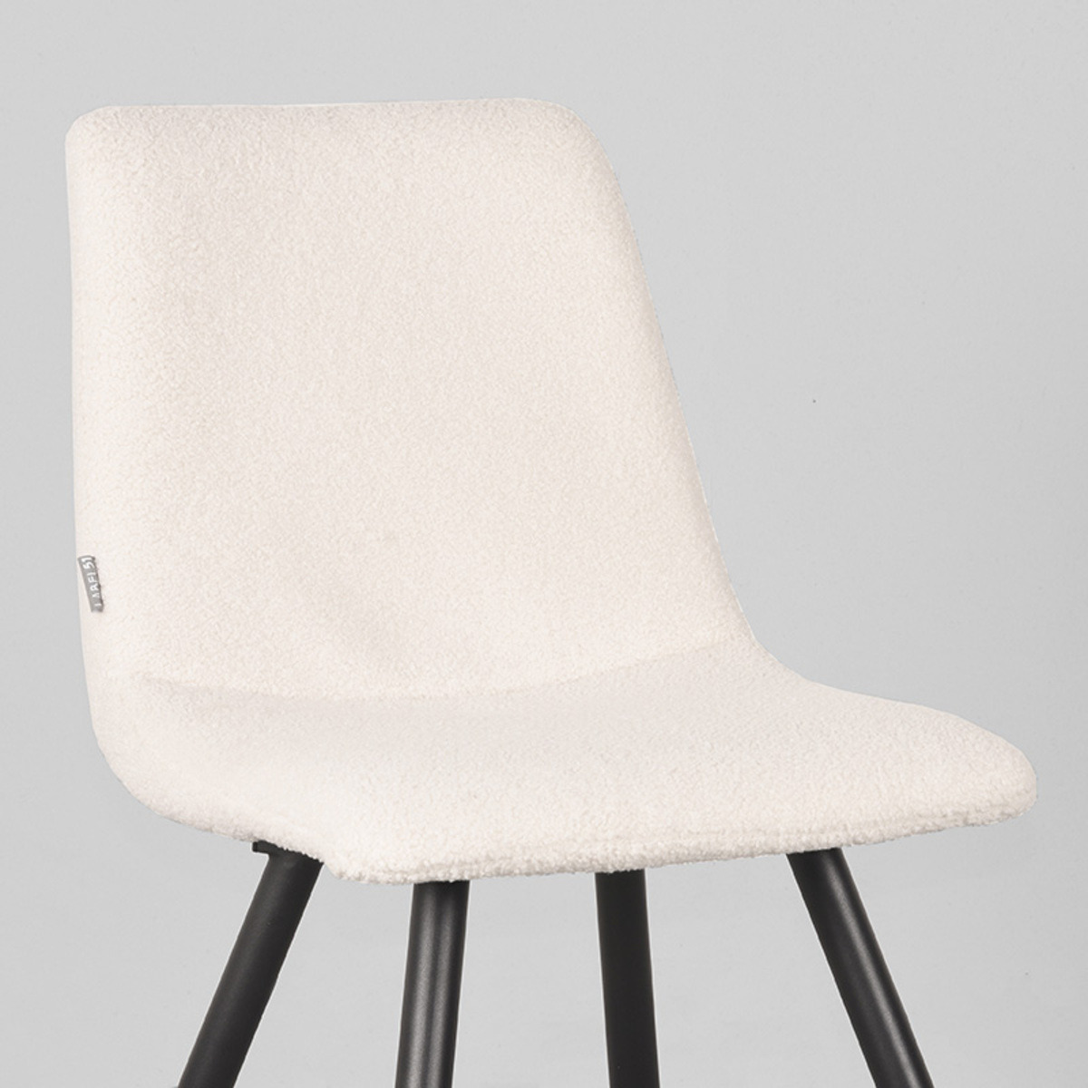 LABEL51 Eetkamerstoel Jep - Ivory - Teddy - Black Frame