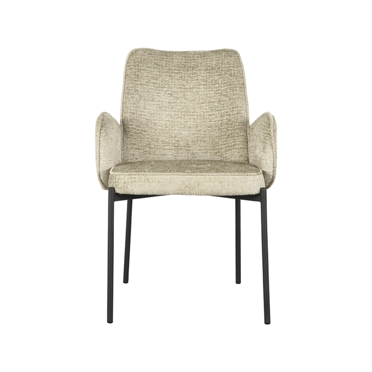 LABEL51 Eetkamerstoel Joni - Beige - Elegance - Black Frame