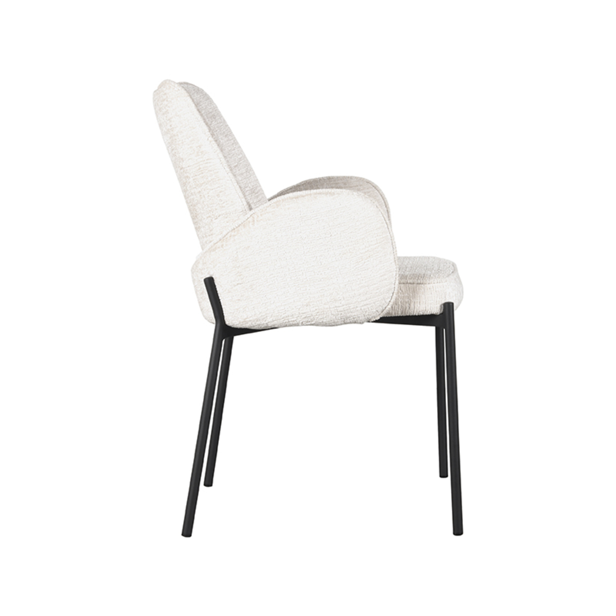 LABEL51 Eetkamerstoel Joni - Crème - Elegance - Black Frame