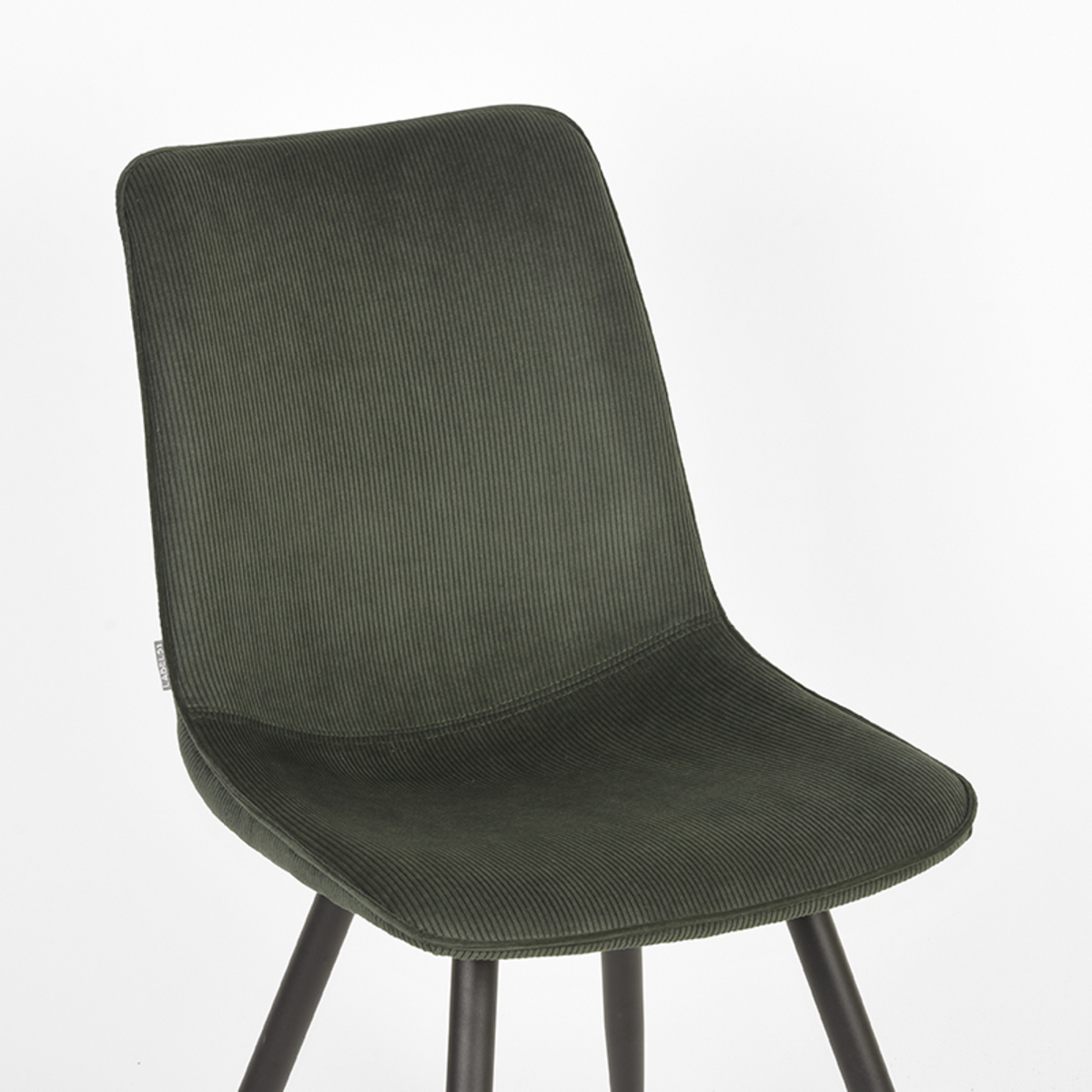 LABEL51 Eetkamerstoel Jort - Army green - Ribcord - Black Frame