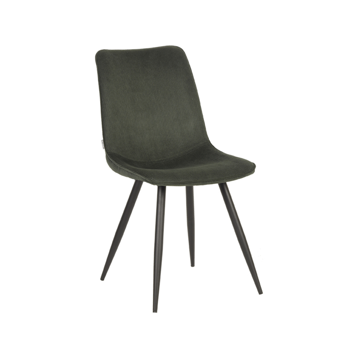 LABEL51 Eetkamerstoel Jort - Army green - Ribcord - Black Frame