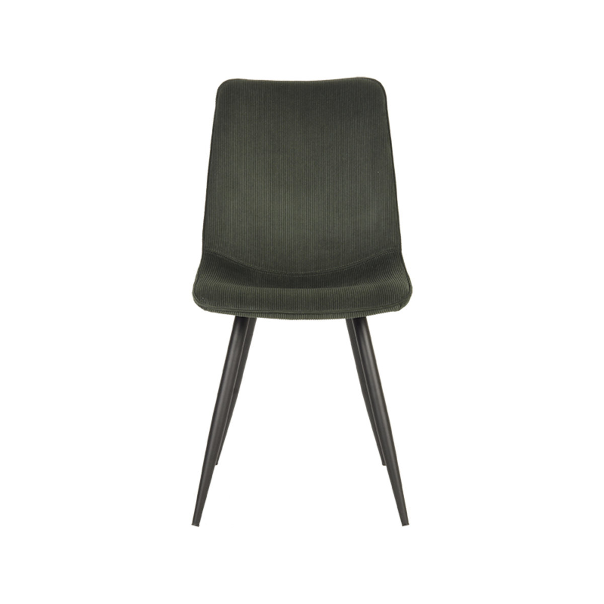 LABEL51 Eetkamerstoel Jort - Army green - Ribcord - Black Frame