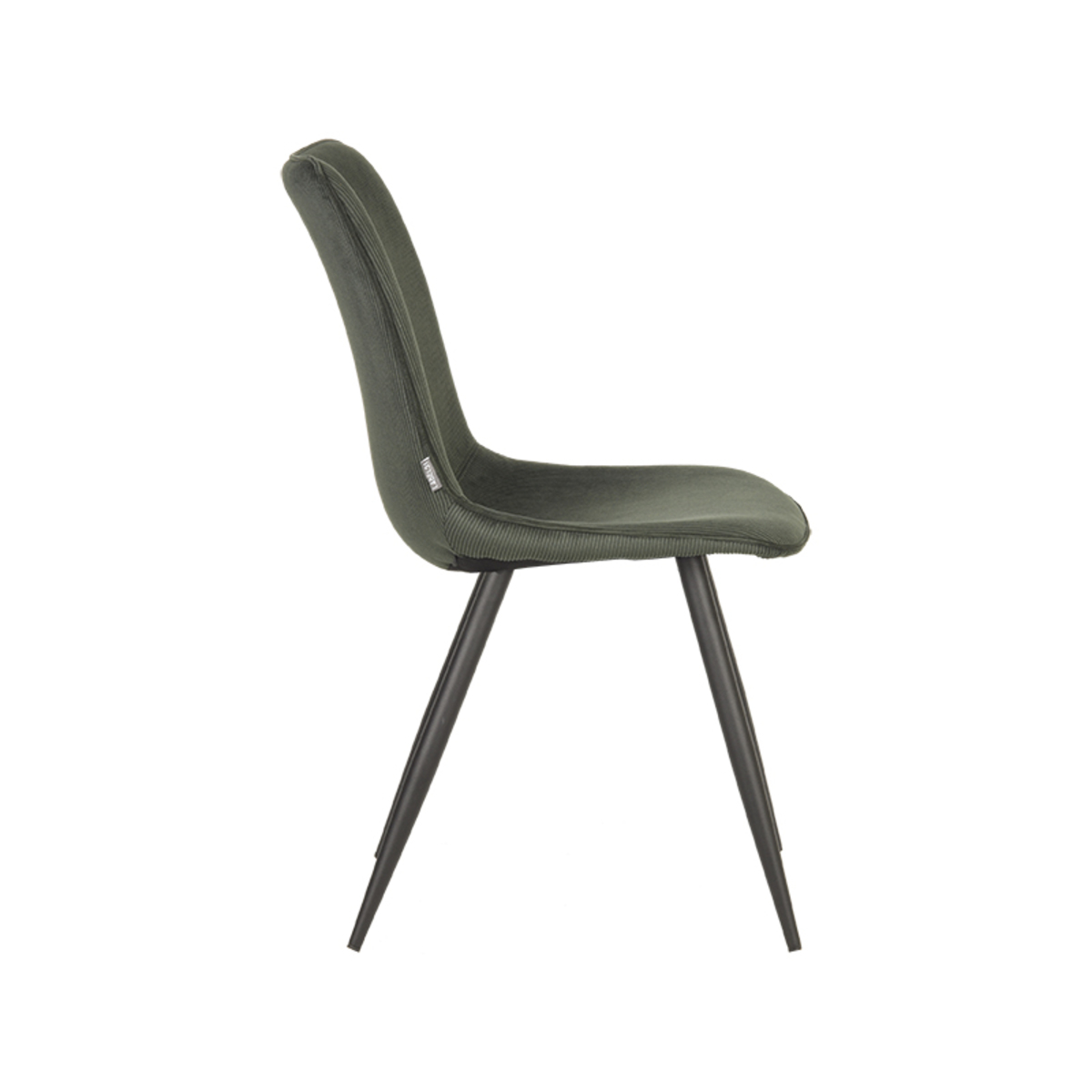 LABEL51 Eetkamerstoel Jort - Army green - Ribcord - Black Frame