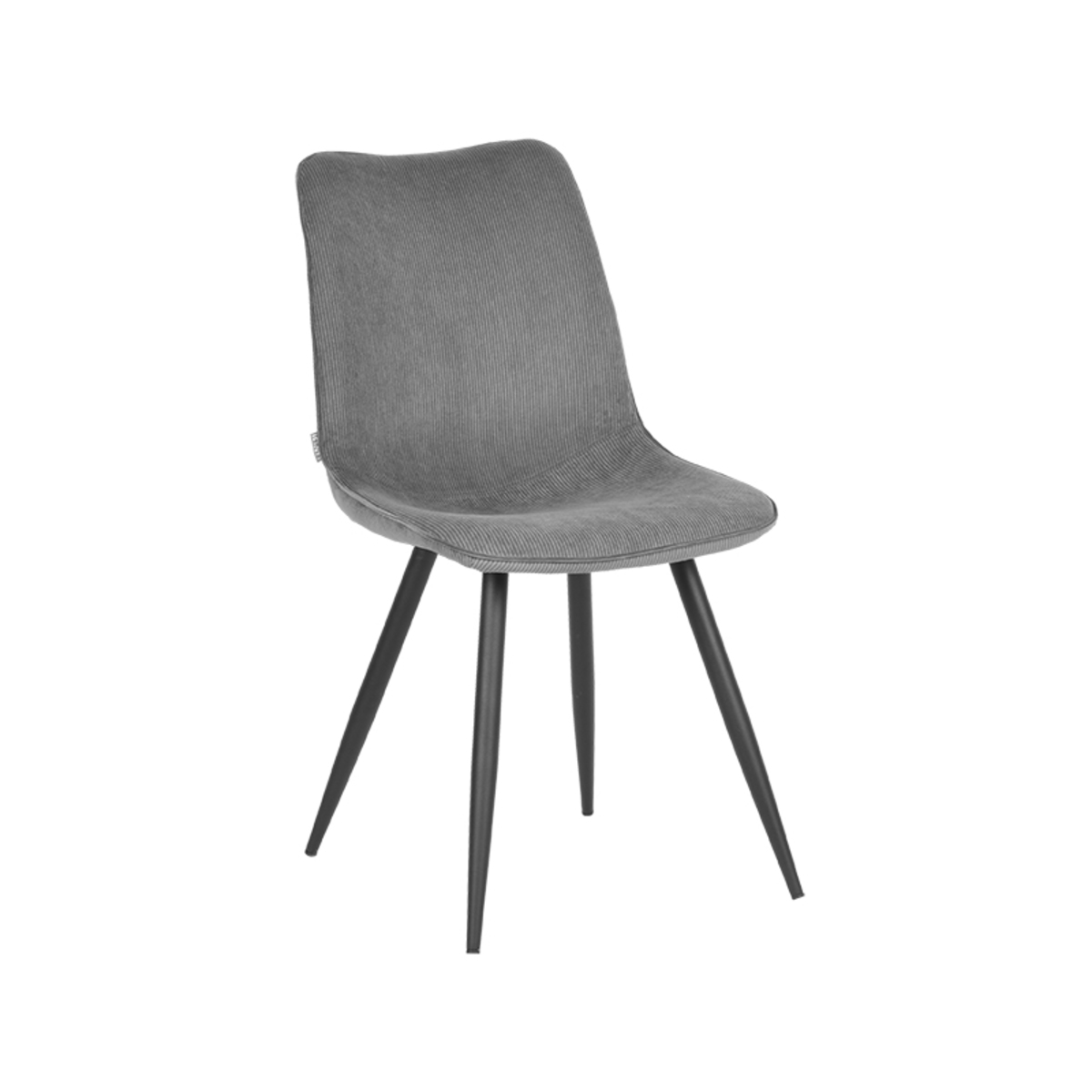 LABEL51 Eetkamerstoel Jort - Donkergrijs - Ribcord - Black Frame