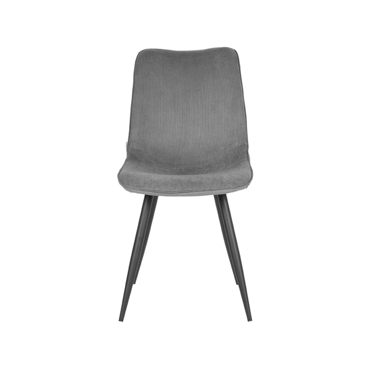 LABEL51 Eetkamerstoel Jort - Donkergrijs - Ribcord - Black Frame