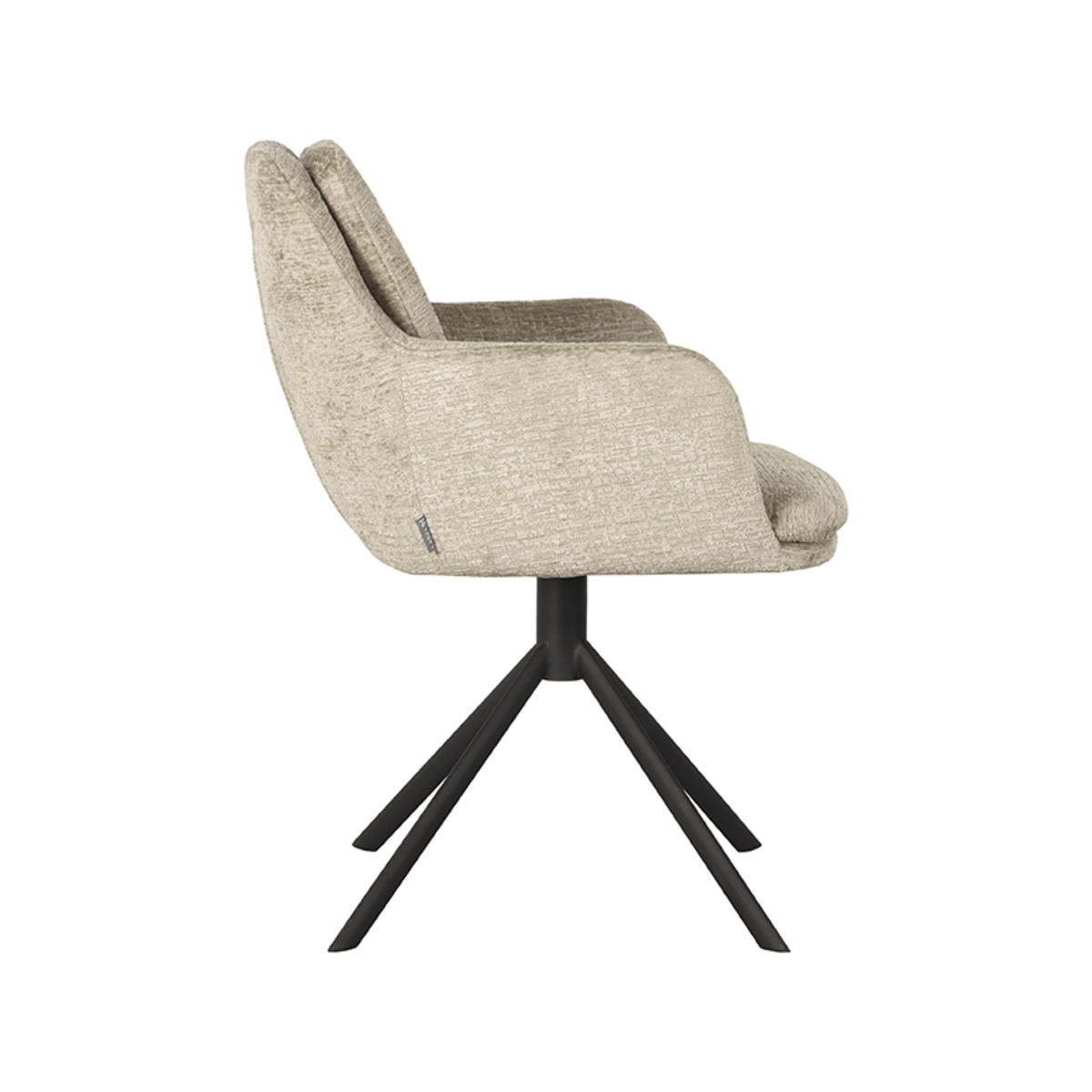 LABEL51 Eetkamerstoel Joy - Beige - Elegance - Black Frame