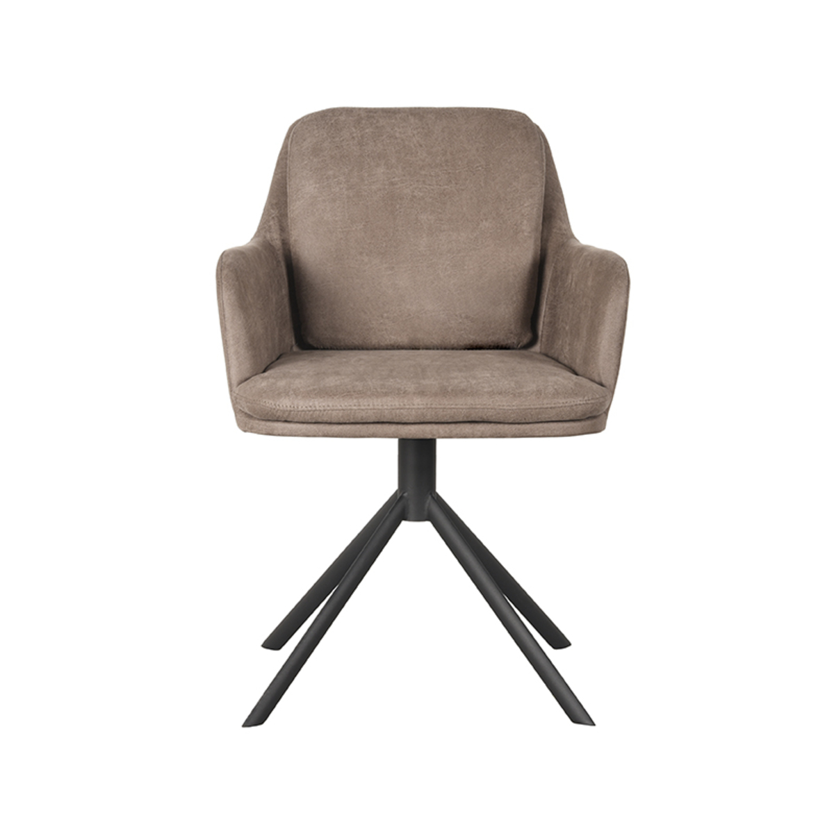 LABEL51 Eetkamerstoel Joy - Taupe - Micro Suede - Black Frame
