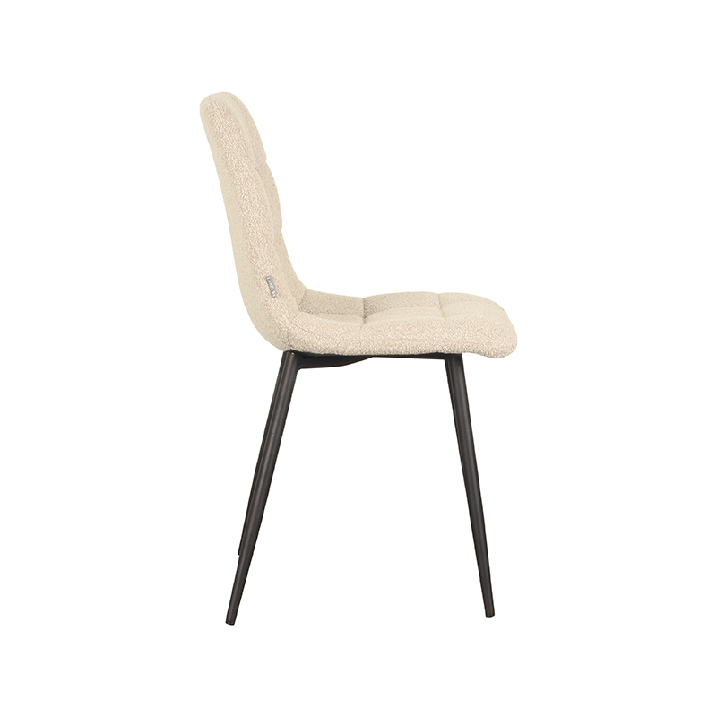 LABEL51 Eetkamerstoel Juul - Zand - Boucle - Black Frame