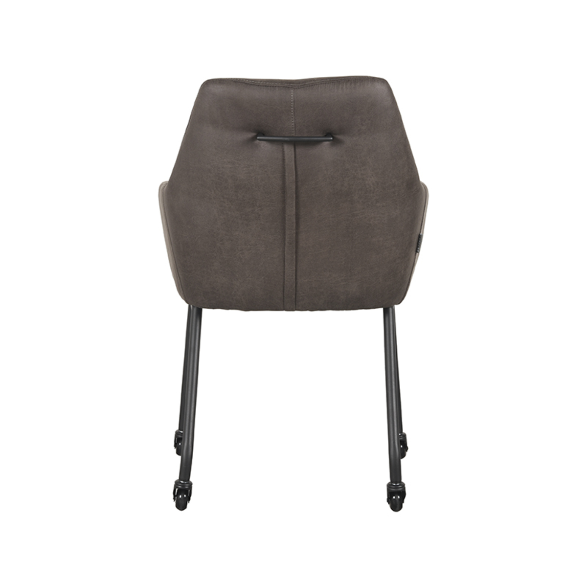 LABEL51 Eetkamerstoel Lenny - Antraciet - Micro Suede - Black Frame