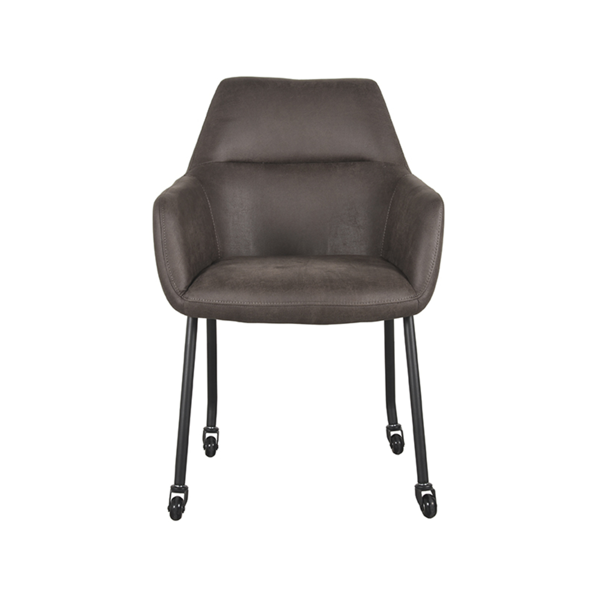 LABEL51 Eetkamerstoel Lenny - Antraciet - Micro Suede - Black Frame