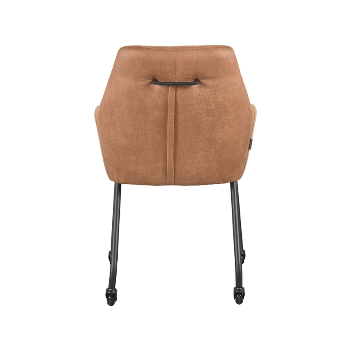 LABEL51 Eetkamerstoel Lenny - Cognac - Micro Suede - Black Frame