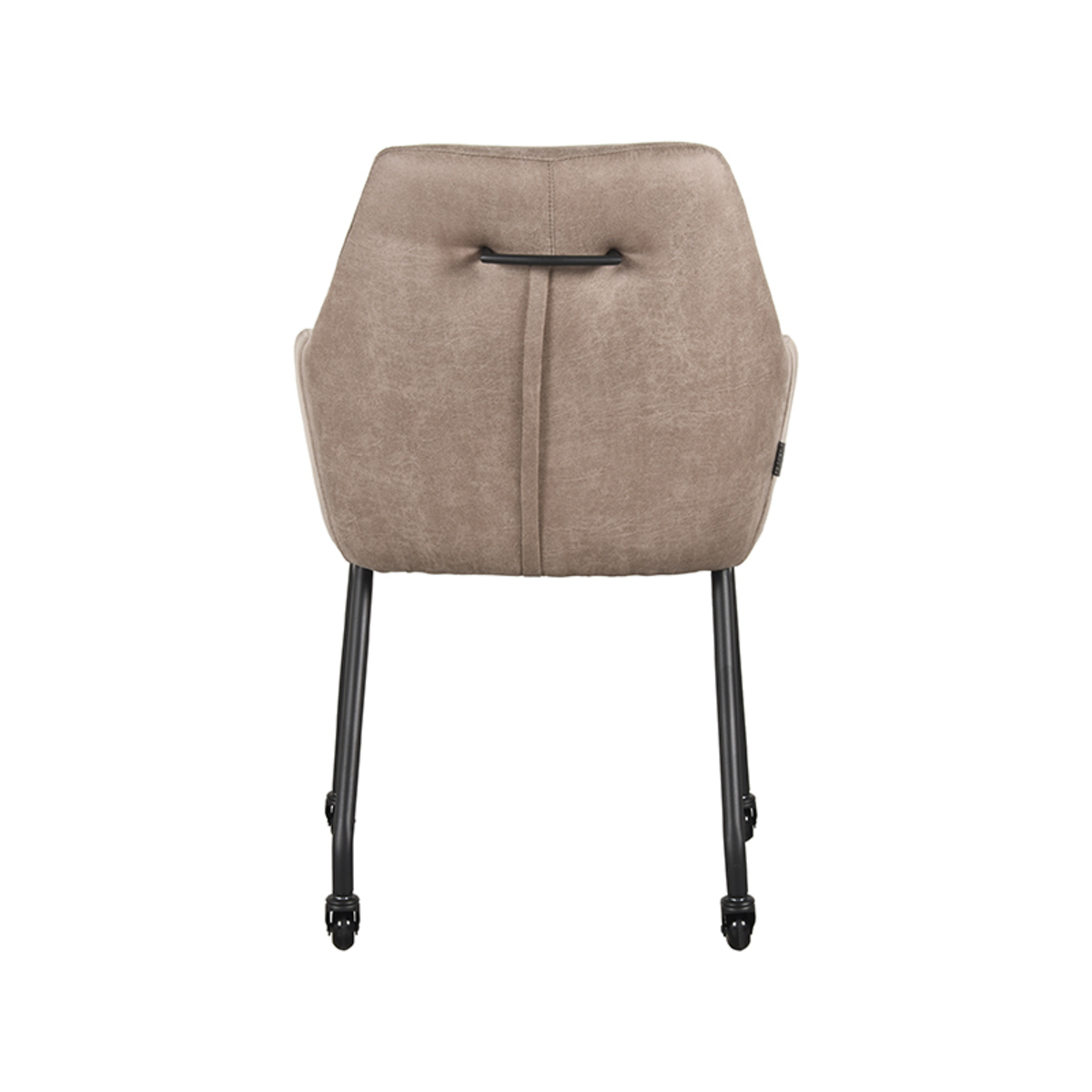 LABEL51 Eetkamerstoel Lenny - Taupe - Micro Suede - Black Frame