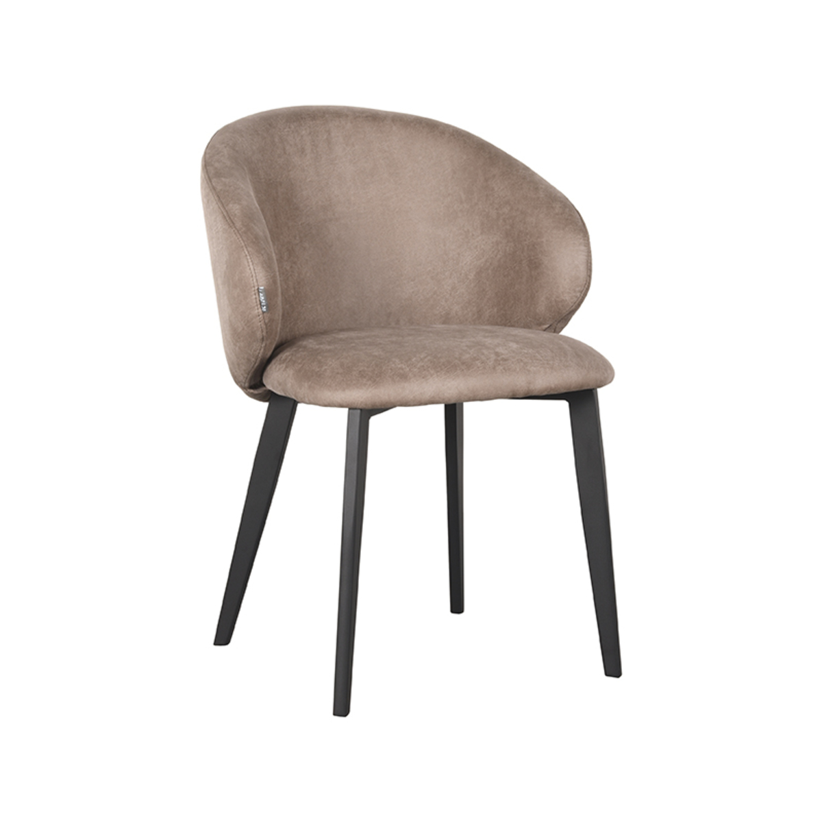 LABEL51 Eetkamerstoel Logan - Taupe - Micro Suede - Black Frame