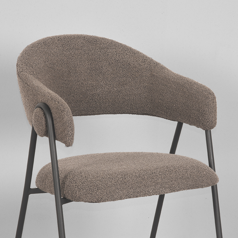 LABEL51 Eetkamerstoel Lowen - Bruin - Boucle - Black Frame