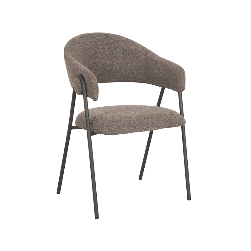 LABEL51 Eetkamerstoel Lowen - Bruin - Boucle - Black Frame