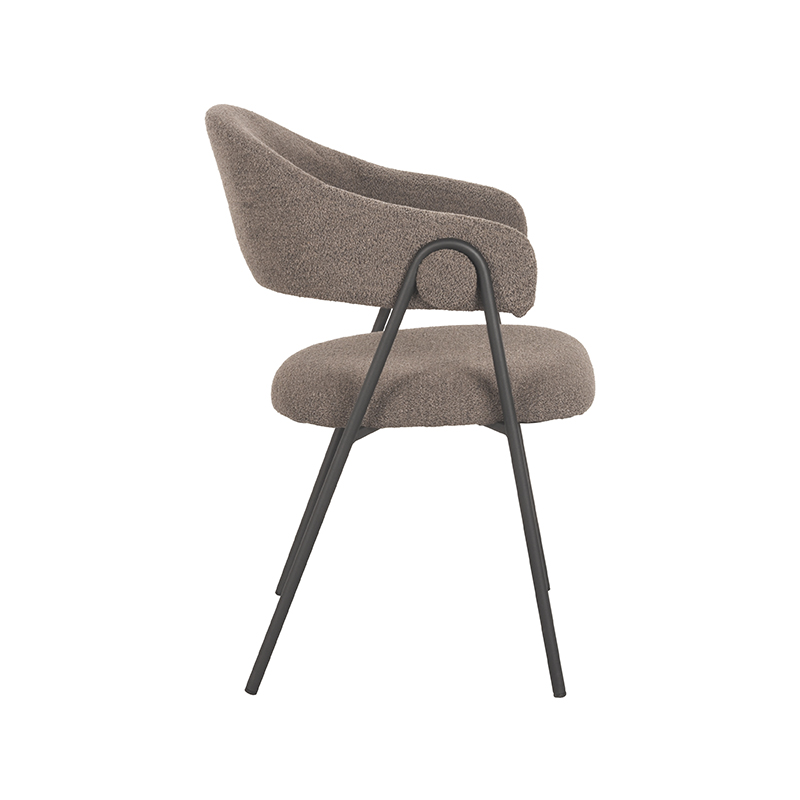 LABEL51 Eetkamerstoel Lowen - Bruin - Boucle - Black Frame