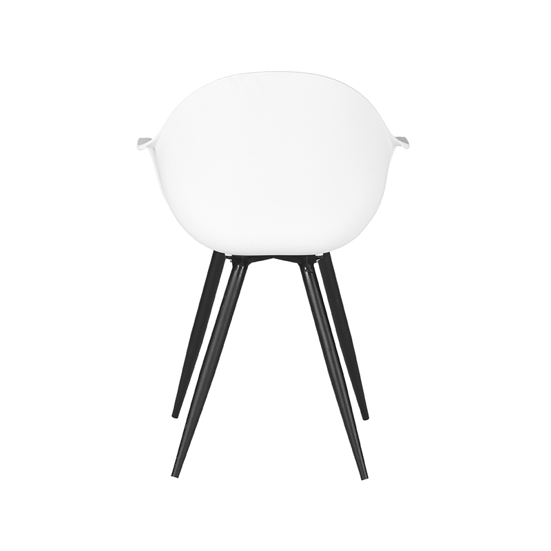 LABEL51 Eetkamerstoel Luca - Wit - Kunststof - Black Frame