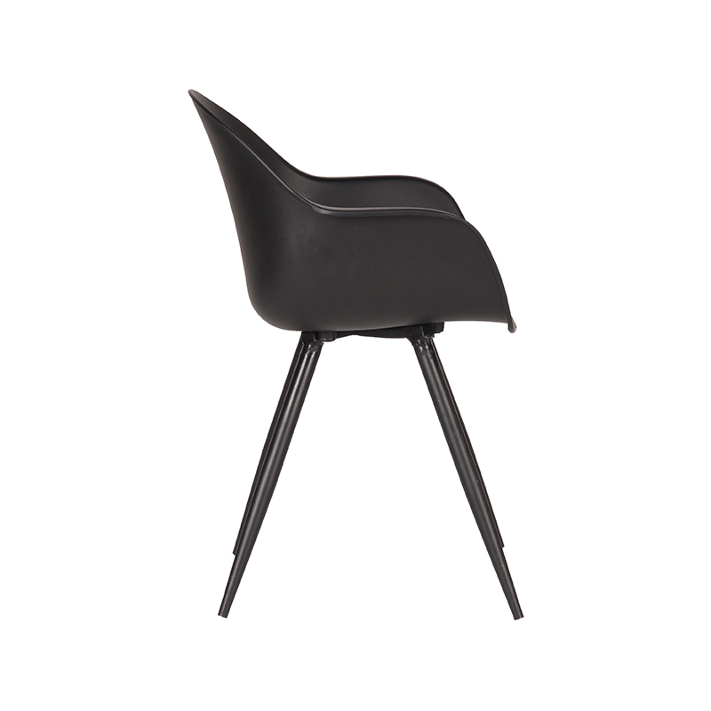 LABEL51 Eetkamerstoel Luca - Zwart - Kunststof - Black Frame