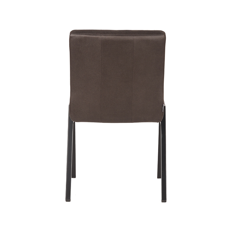 LABEL51 Eetkamerstoel Matz - Antraciet - Microfiber - Black Frame