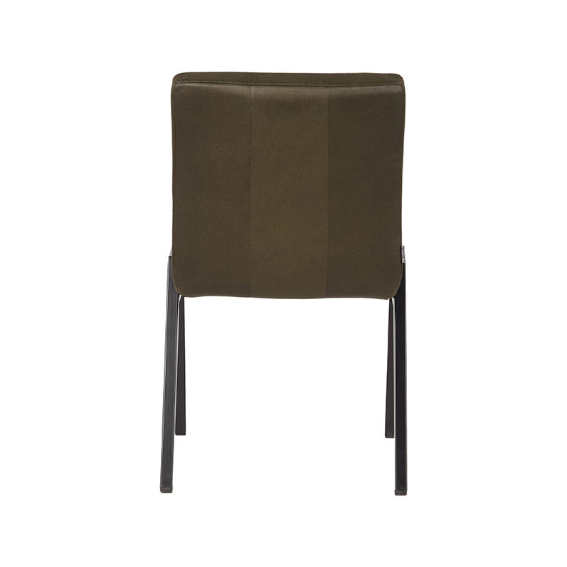 LABEL51 Eetkamerstoel Matz - Army green - Microfiber - Black Frame
