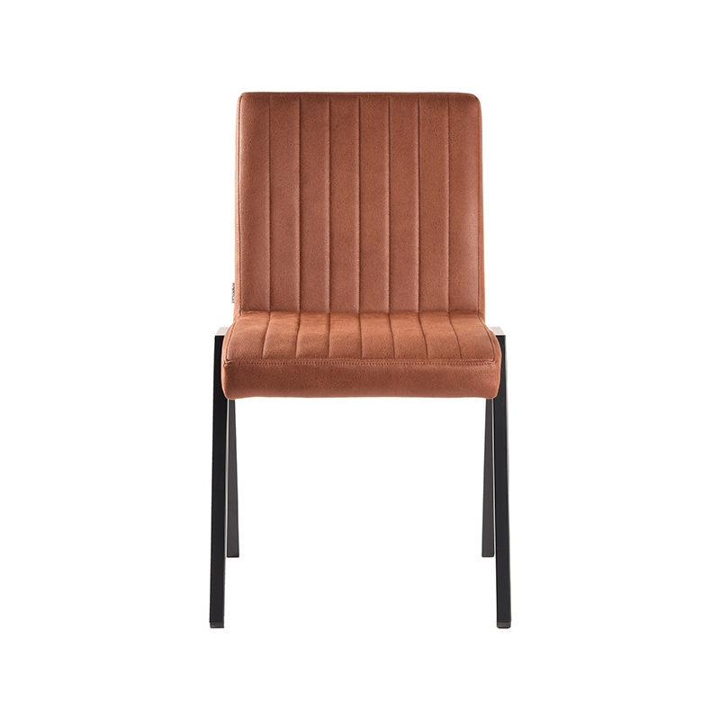 LABEL51 Eetkamerstoel Matz - Cognac - Microfiber - Black Frame