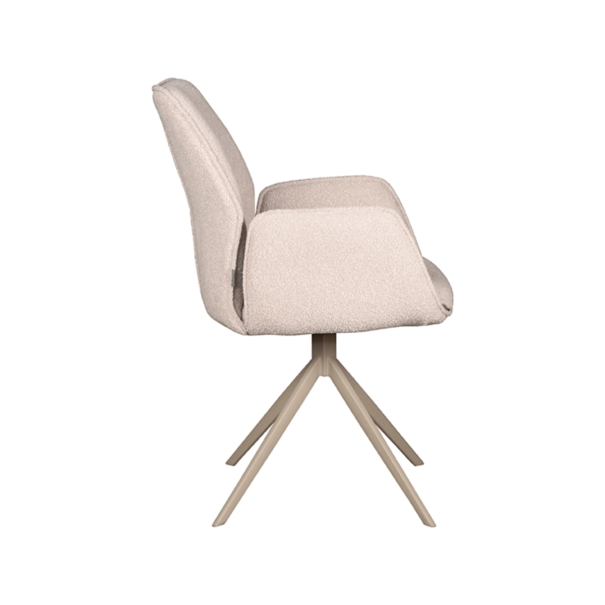LABEL51 Eetkamerstoel Mellow - Naturel - Boucle - Taupe Frame
