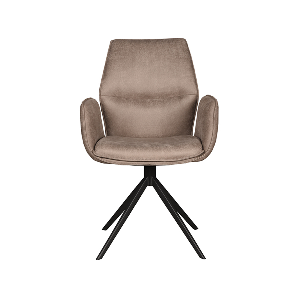 LABEL51 Eetkamerstoel Mellow - Taupe - Micro Suede - Black Frame