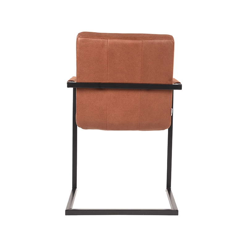 LABEL51 Eetkamerstoel Milo - Cognac - Microfiber - Black Frame