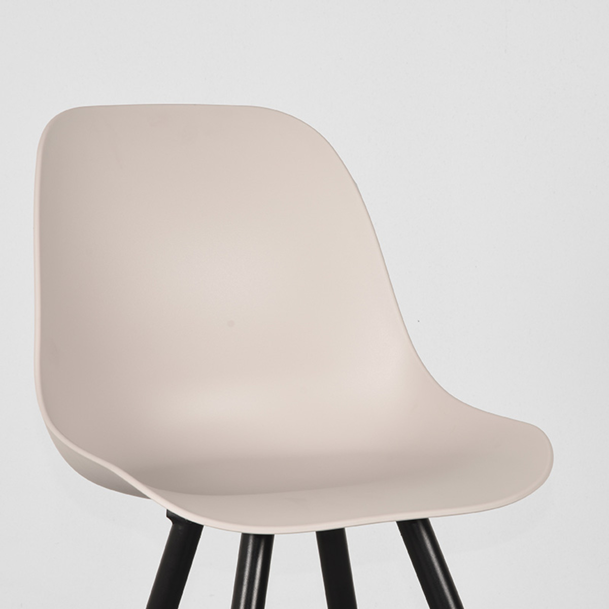 LABEL51 Eetkamerstoel Monza - Zand - Kunststof - Black Frame