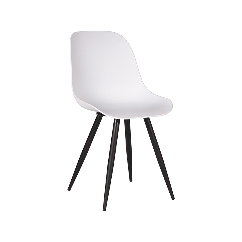 LABEL51 Eetkamerstoel Monza - Wit - Kunststof - Black Frame