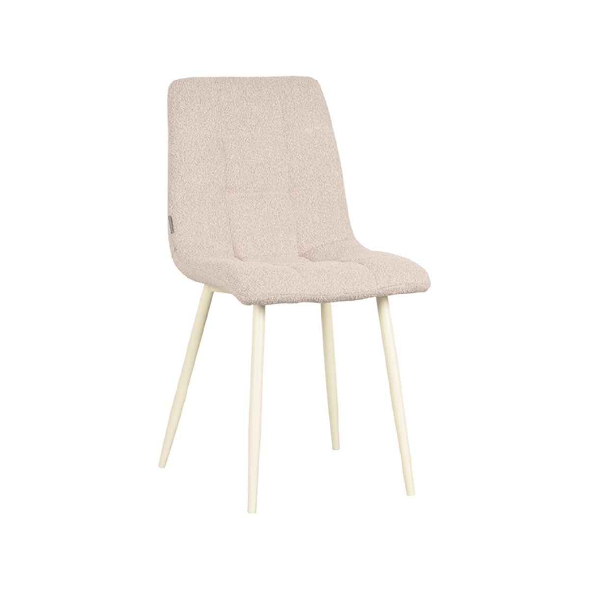 LABEL51 Eetkamerstoel Nino - Naturel - Boucle - Shaded White Frame