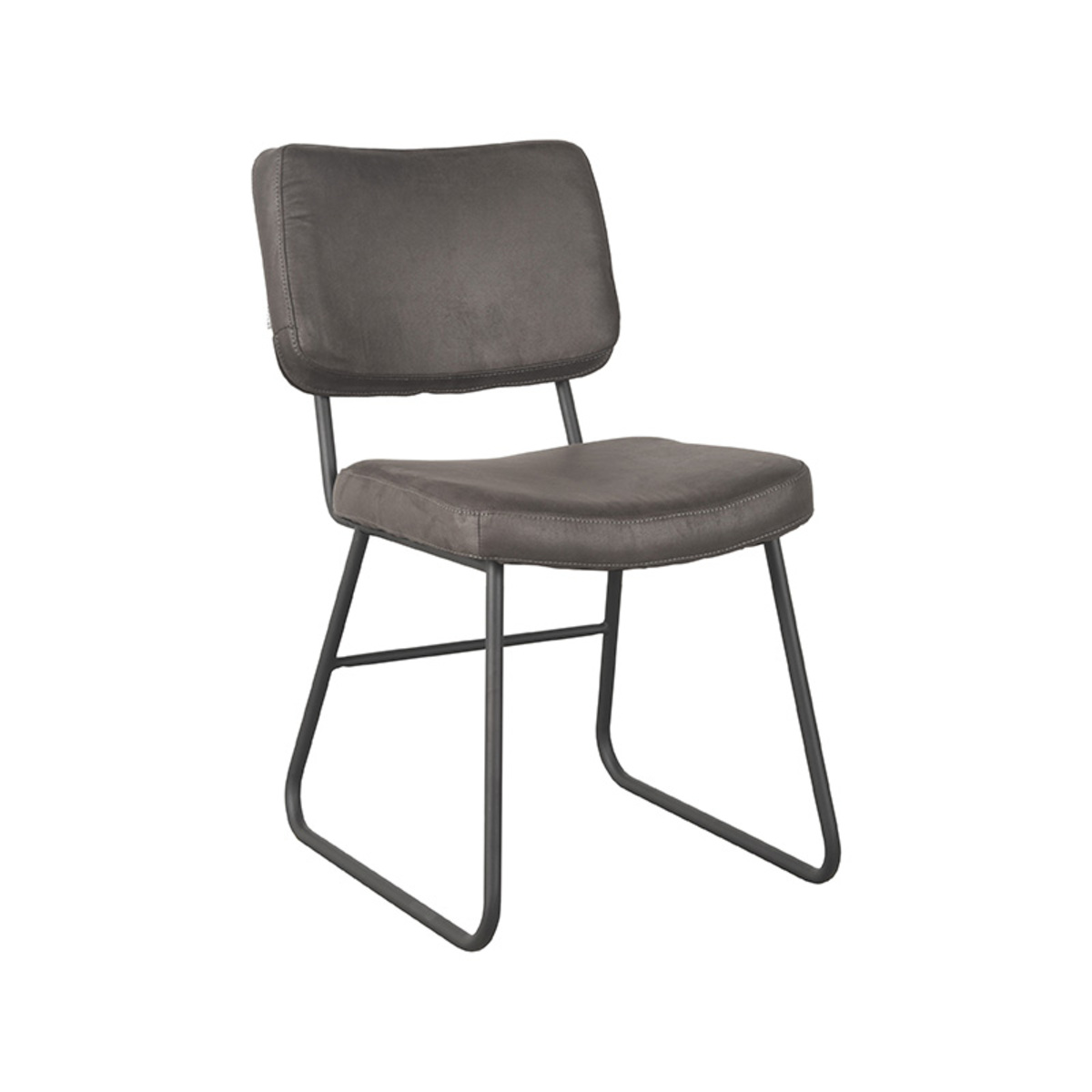 LABEL51 Eetkamerstoel Noah - Antraciet - Micro Suede - Black Frame