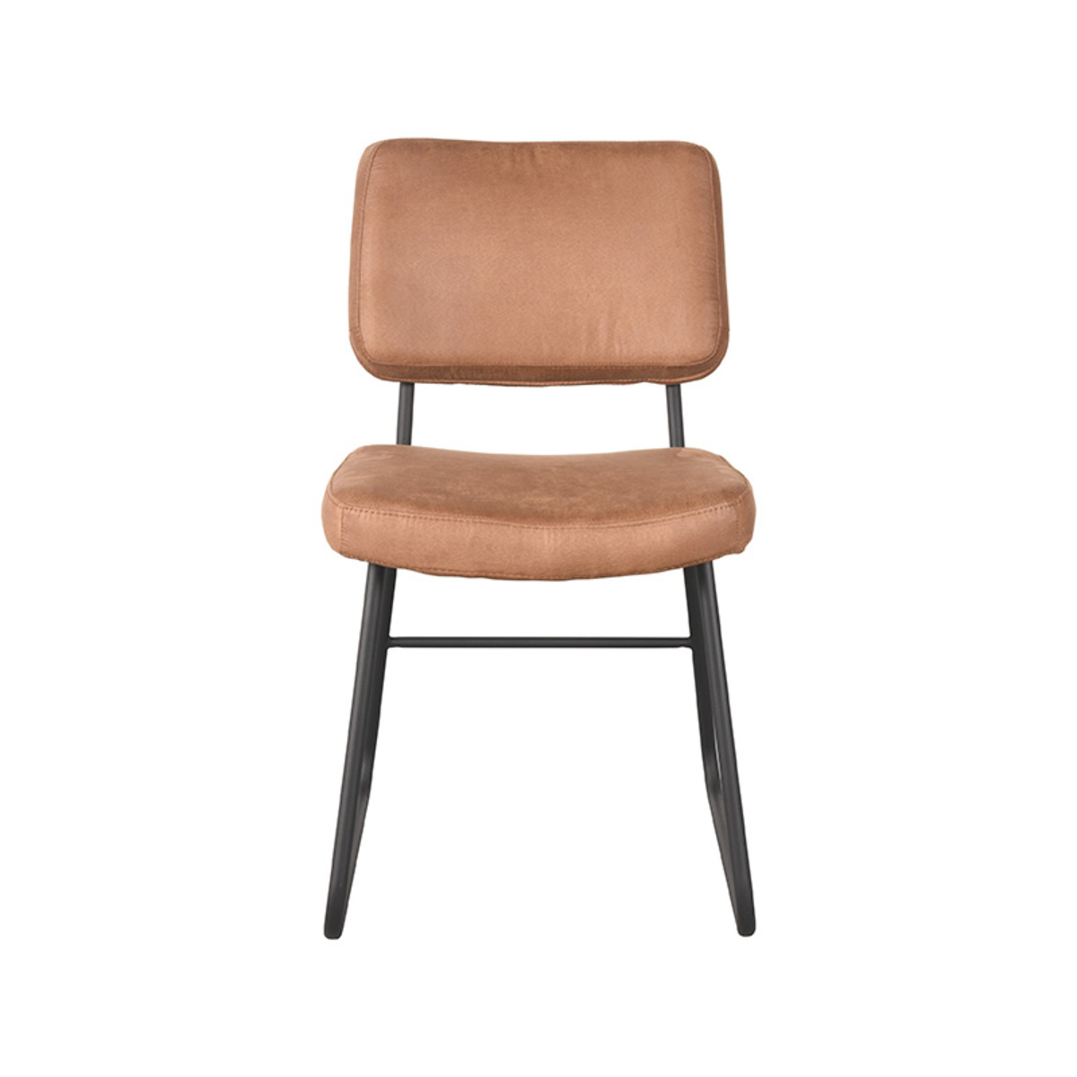 LABEL51 Eetkamerstoel Noah - Cognac - Micro Suede - Black Frame