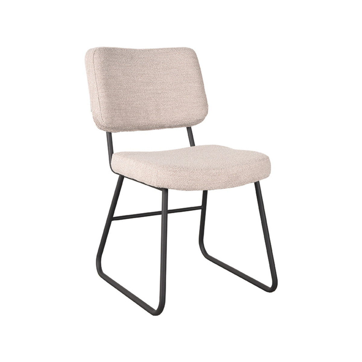 LABEL51 Eetkamerstoel Noah - Naturel - Boucle - Black Frame