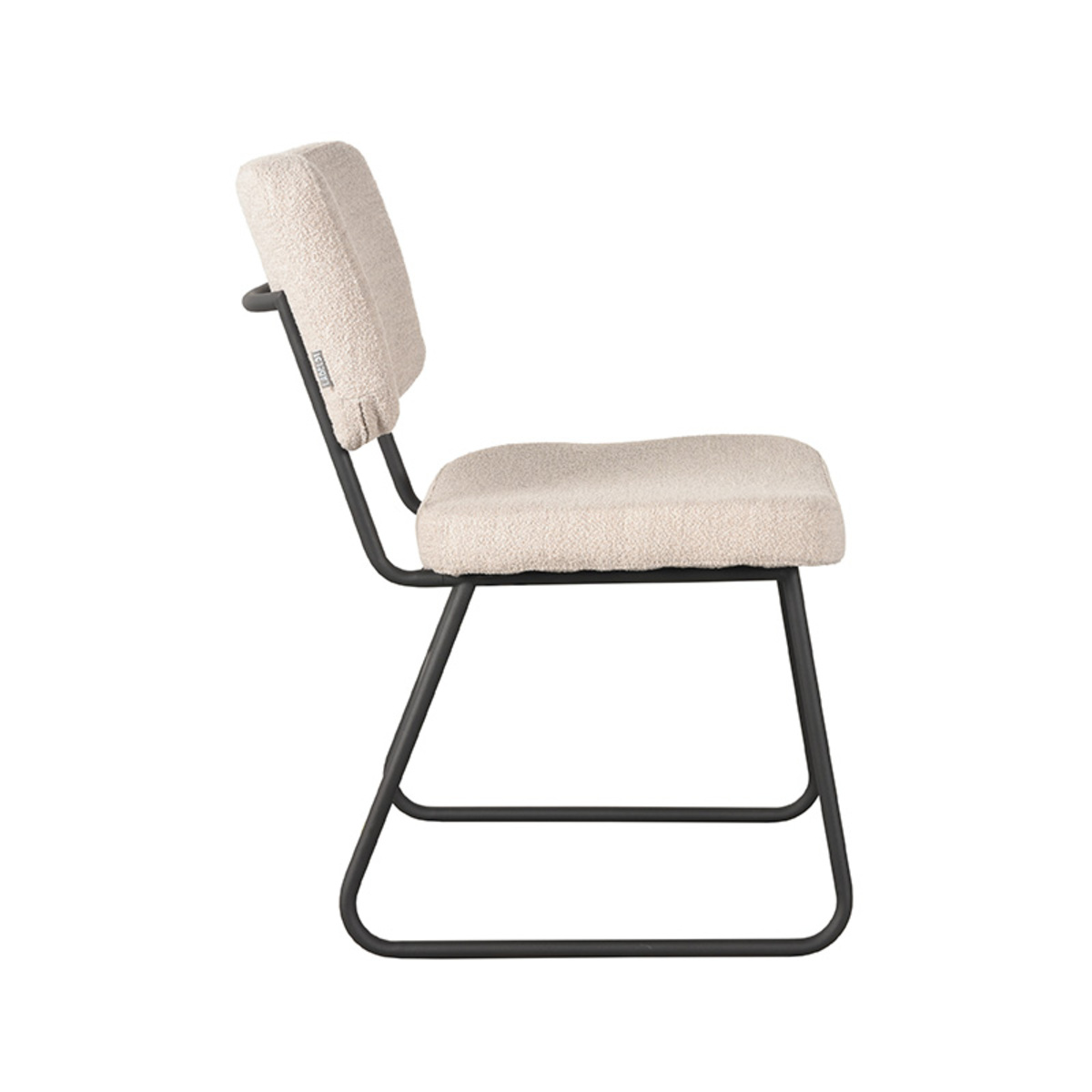 LABEL51 Eetkamerstoel Noah - Naturel - Boucle - Black Frame