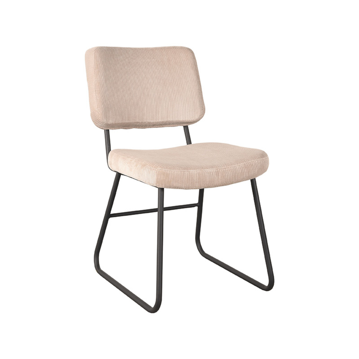 LABEL51 Eetkamerstoel Noah - Naturel - Ribcord - Black Frame