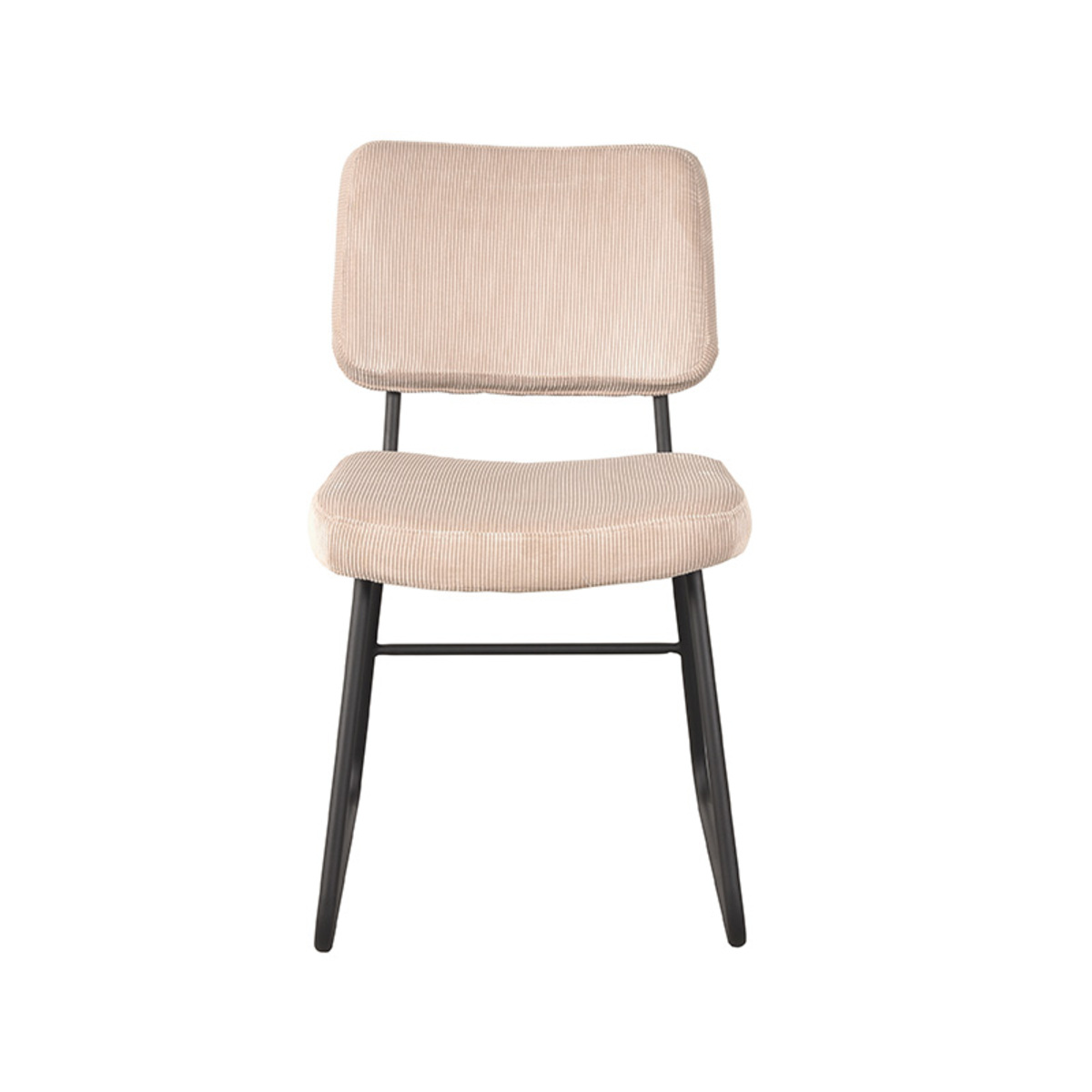 LABEL51 Eetkamerstoel Noah - Naturel - Ribcord - Black Frame