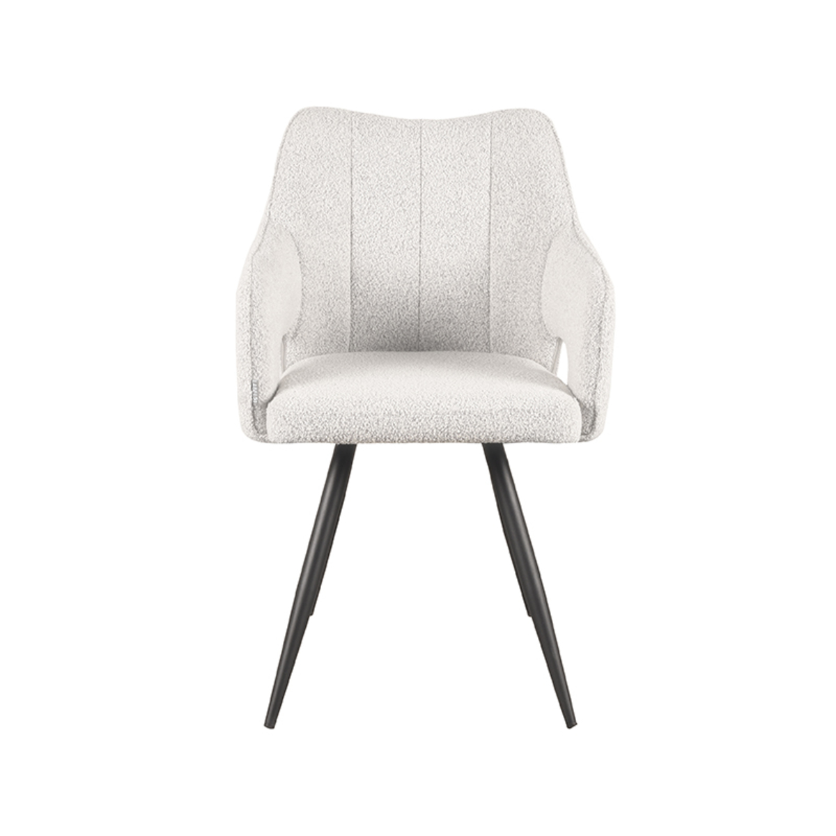 LABEL51 Eetkamerstoel Noud - Wit - Boucle - Black Frame