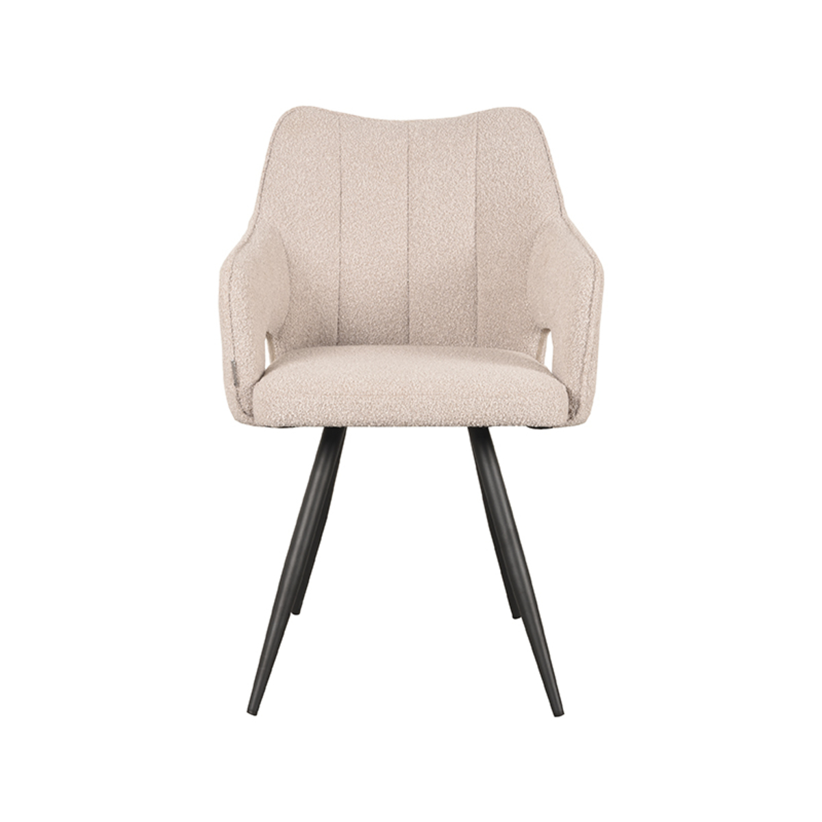 LABEL51 Eetkamerstoel Noud - Naturel - Boucle - Black Frame