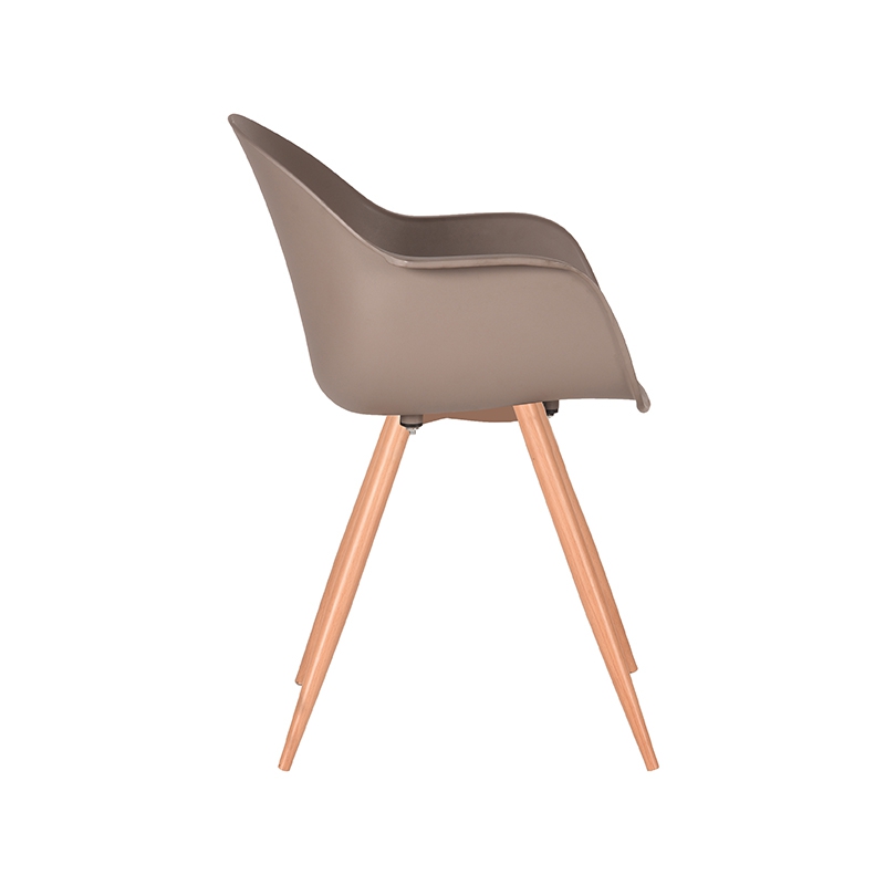 LABEL51 Eetkamerstoel Parma - Coffee - Kunststof - Oak Metal Woodcover