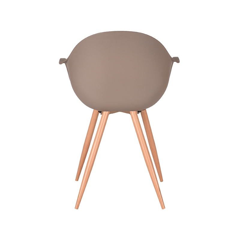 LABEL51 Eetkamerstoel Parma - Coffee - Kunststof - Oak Metal Woodcover