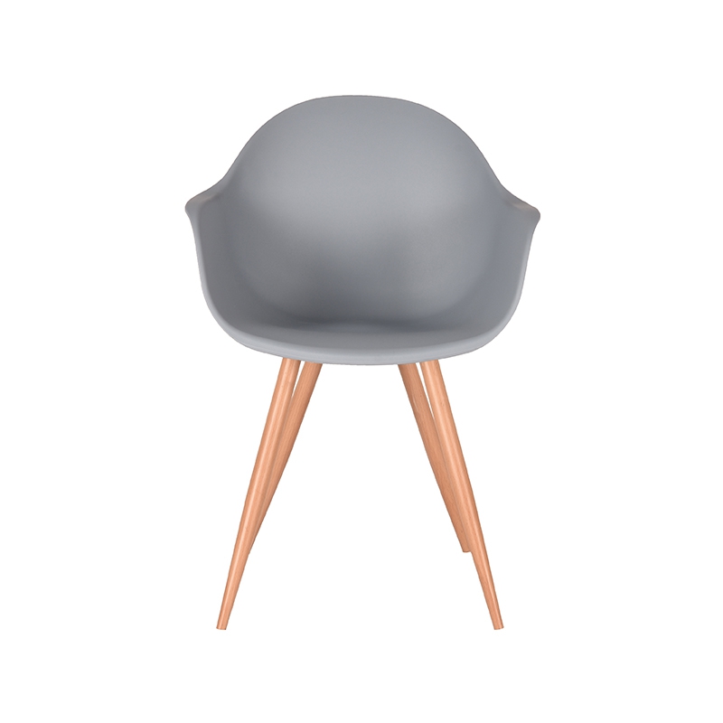 LABEL51 Eetkamerstoel Parma - Grijs - Kunststof - Oak Metal Woodcover
