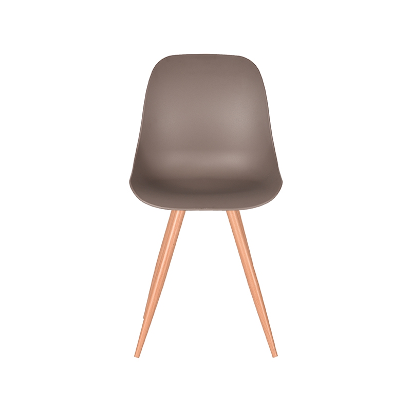 LABEL51 Eetkamerstoel Rimini - Coffee - Kunststof - Oak Metal Woodcover